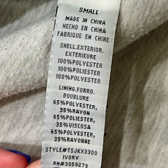 Thread & Supply Sherpa Hoodie Pullover Small Gray - Picture 3 of 4